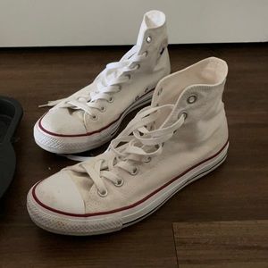 White womens high top converse.